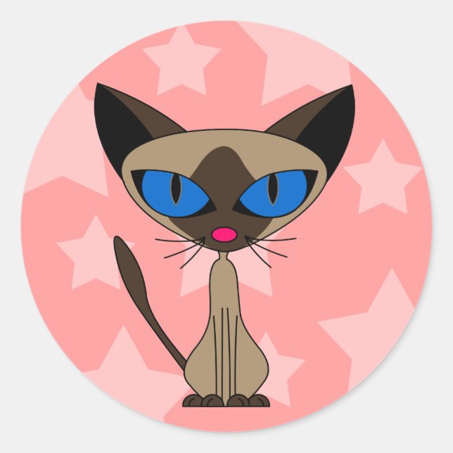 Cartoon Siamese Stickers (Front)