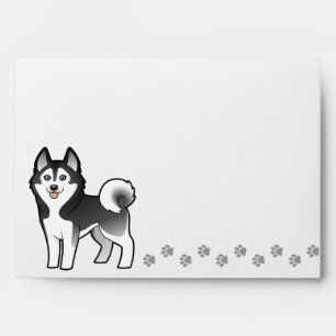 Cartoon Siberian Husky / Alaskan Malamute Envelopes