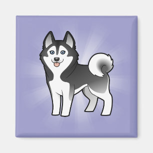 Cartoon Siberian Husky / Alaskan Malamute Magnet