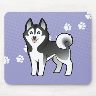 Cartoon Siberian Husky / Alaskan Malamute Mouse Pad