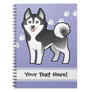 Cartoon Siberian Husky / Alaskan Malamute Notebook