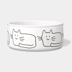 Cartoon Simple Cats Line Drawing