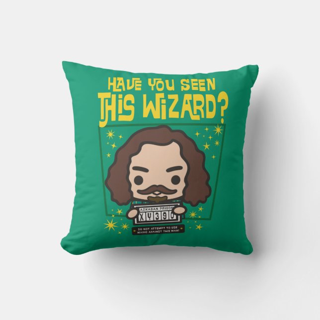 Cartoon Sirius Black Wanted Poster Graphic Cushion (Front)