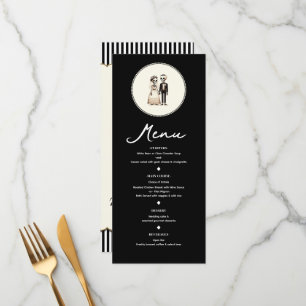 Cartoon Skeleton Bride + Groom Wedding Menu
