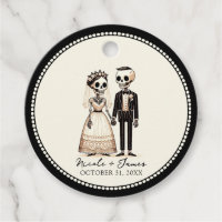 Cartoon Skeleton Bride + Groom Whimsical Wedding
