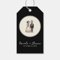 Cartoon Skeleton Bride + Groom Whimsical Wedding