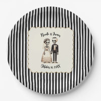 Cartoon Skeleton Bride + Groom Whimsical Wedding