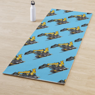 Cartoon skid steer yoga mat