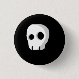 cartoon skull 3 cm round badge