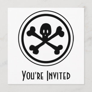 Cartoon Skull & Crossbones Logo Invitation