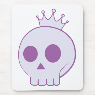 cartoon skull with crown design mouse pad
