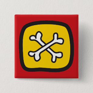 Cartoon Skulls & Bones Halloween Fun Party Button