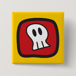Cartoon Skulls & Bones Halloween Fun Party Button