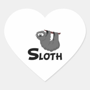 Cartoon Sloth Heart Sticker
