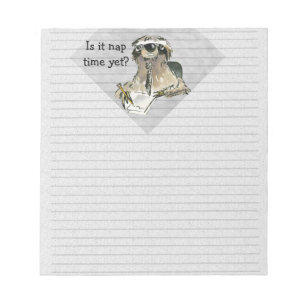 Cartoon Sloth Nap Time Notepad