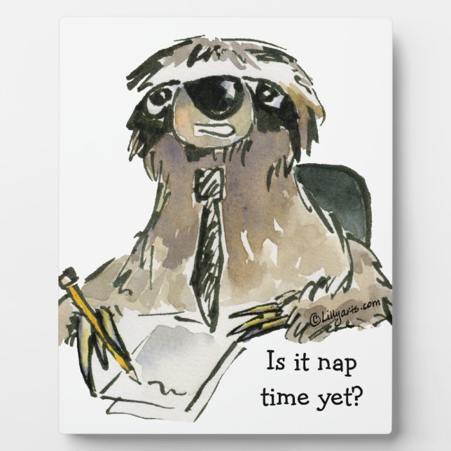 Cartoon Sloth Nap Time Plaque (Front)