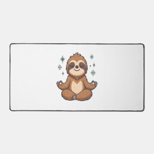 Cartoon Sloth Wearing Christmas Desk Mat