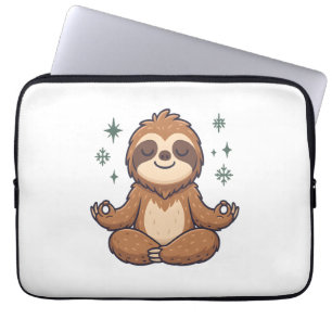 Cartoon Sloth Wearing Christmas Laptop Sleeve
