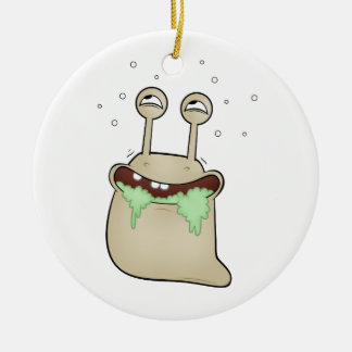 cartoon slug ceramic ornament