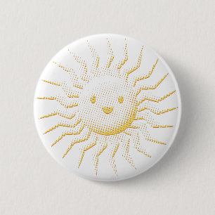 Cartoon Smiling Sun Face 6 Cm Round Badge