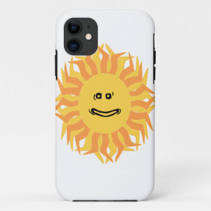 Cartoon Smiling Sun Graphic Changeable Colour BG iPhone 11 Case