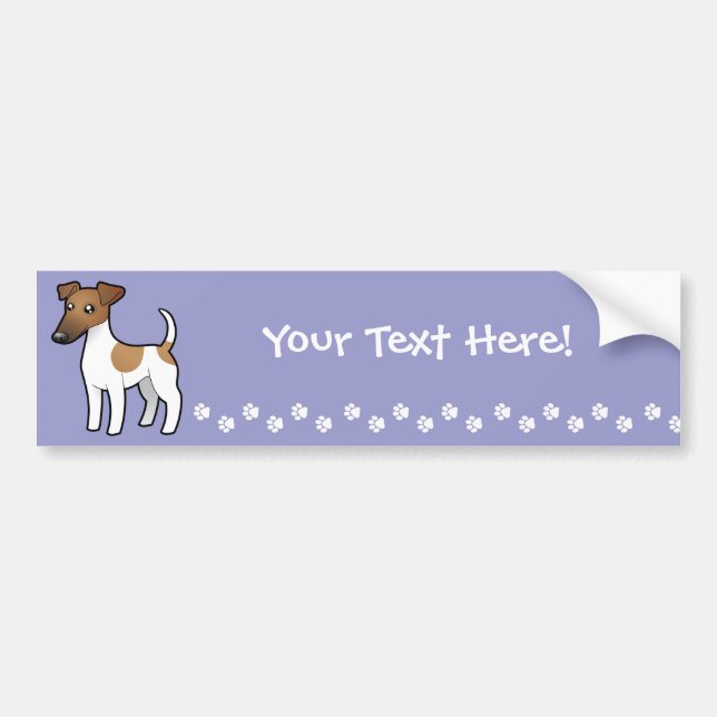 Cartoon Smooth Fox Terrier Bumper Sticker (Front)