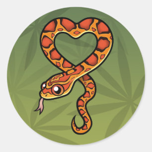 Cartoon Snake Classic Round Sticker