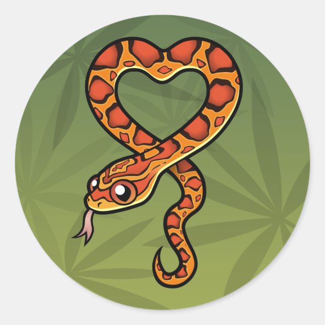 Cartoon Snake Classic Round Sticker (Front)