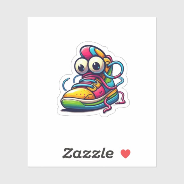 Cartoon Sneaker Character Sticker (Sheet)