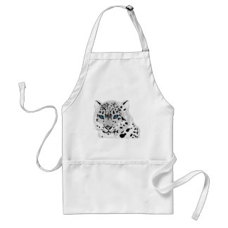 Cartoon Snow Leopard Face Standard Apron