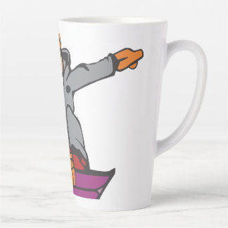 Cartoon, Snowboard, Sport Latte Mug