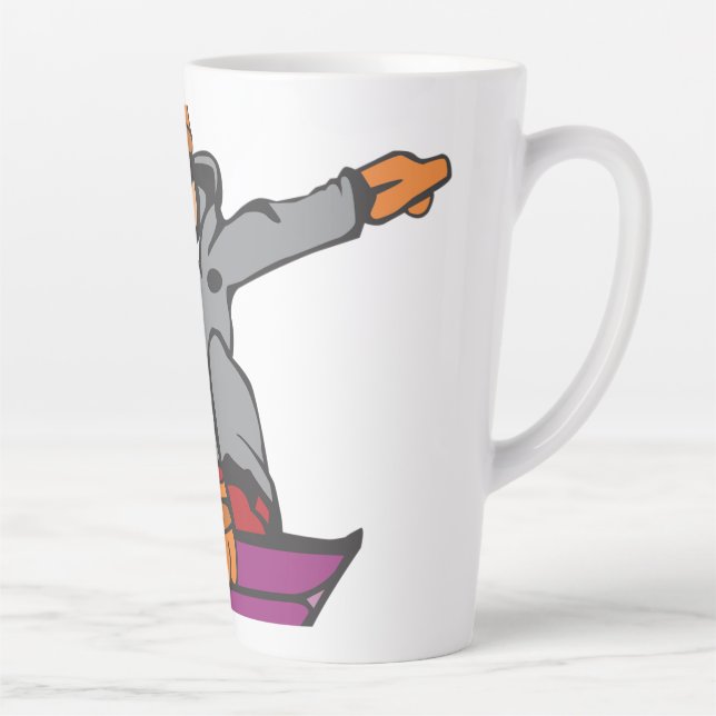 Cartoon, Snowboard, Sport Latte Mug (Right)