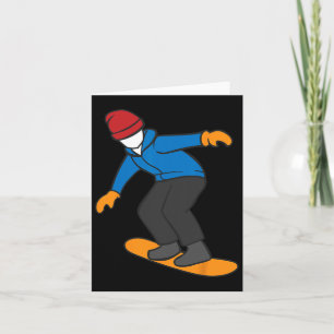 Cartoon Snowboarder Illustration Fun Winter Sport  Card
