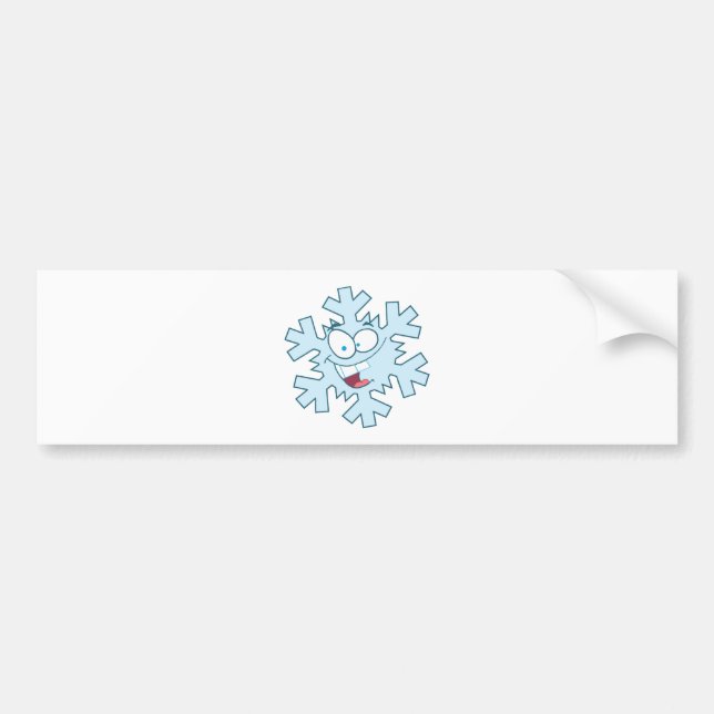 Cartoon Snowflake Bumper Sticker (Front)