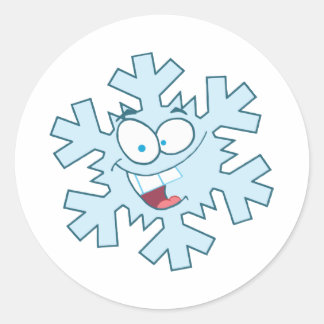 Cartoon Snowflake Classic Round Sticker