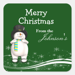 Cartoon Snowman Christmas Gift Tags
