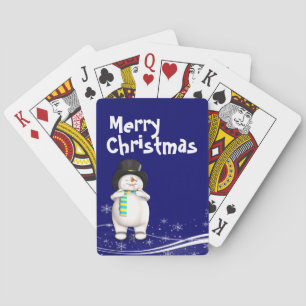 Cartoon Snowman Christmas Playing Cards
