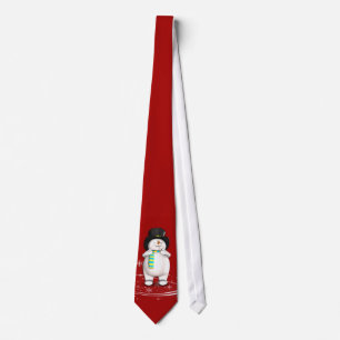 Cartoon Snowman Christmas Tie