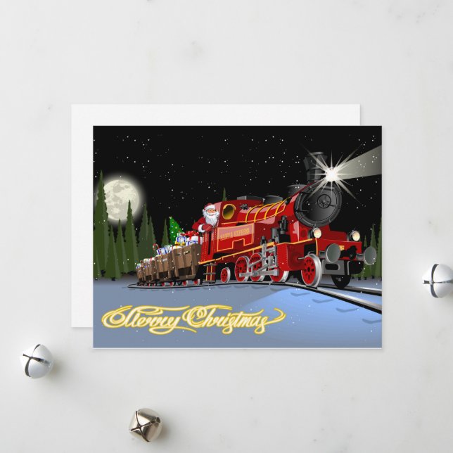 Cartoon Snta Express Postcard (Front/Back In Situ)