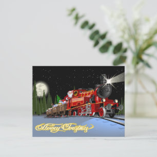 Cartoon Snta Express Postcard