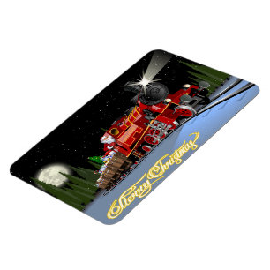 Cartoon Snta Express Postcard Magnet