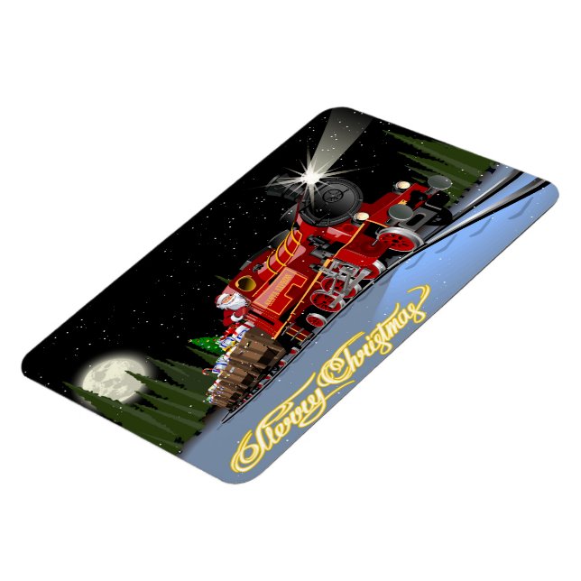 Cartoon Snta Express Postcard Magnet (Left Side)