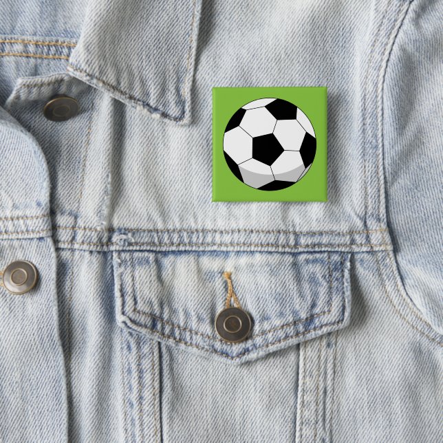 Cartoon Soccer Ball 15 Cm Square Badge (In Situ)
