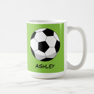 Cartoon Soccer Ball   Add Your Name  Coffee Mug
