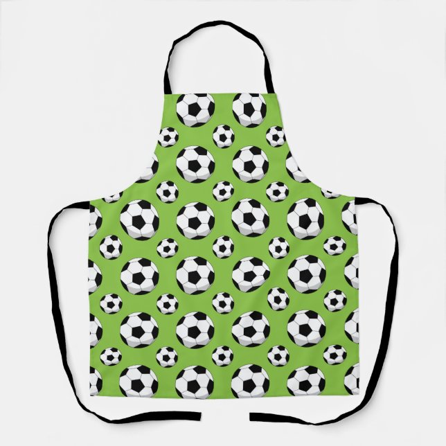 Cartoon Soccer Ball Pattern Apron (Front)