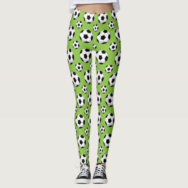Cartoon Soccer Ball Pattern Leggings (Front)