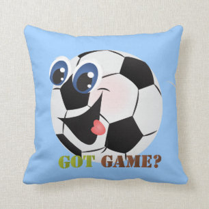 Cartoon Soccer ball sports throw pillow
