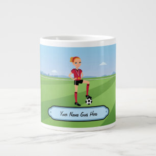 Cartoon Soccer Player Mug for Girls