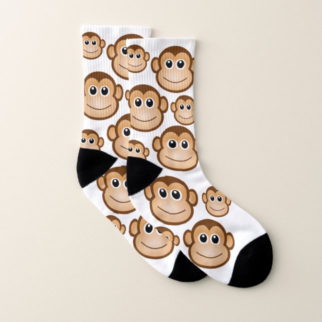 Cartoon Sock Monkey Chimp Socks (Pair)