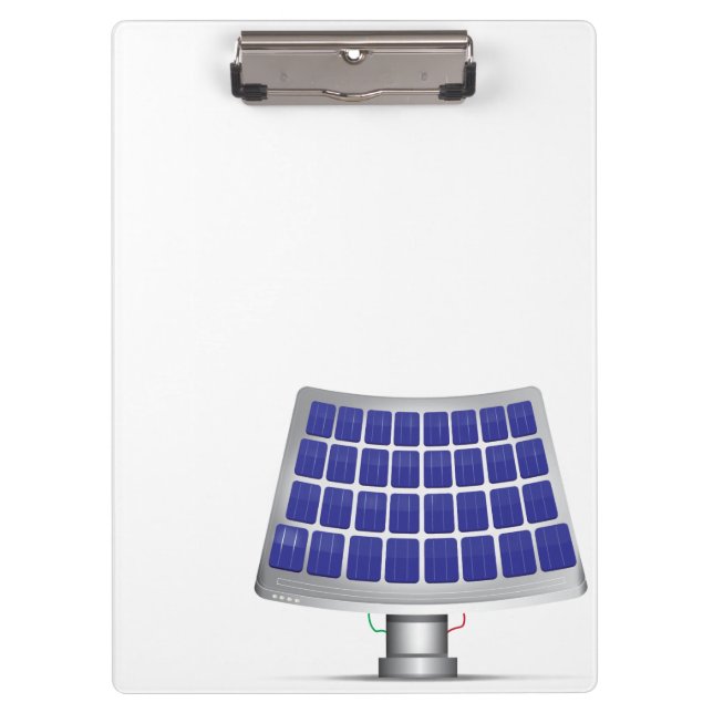 Cartoon solar panels power plant. clipboard (Front)
